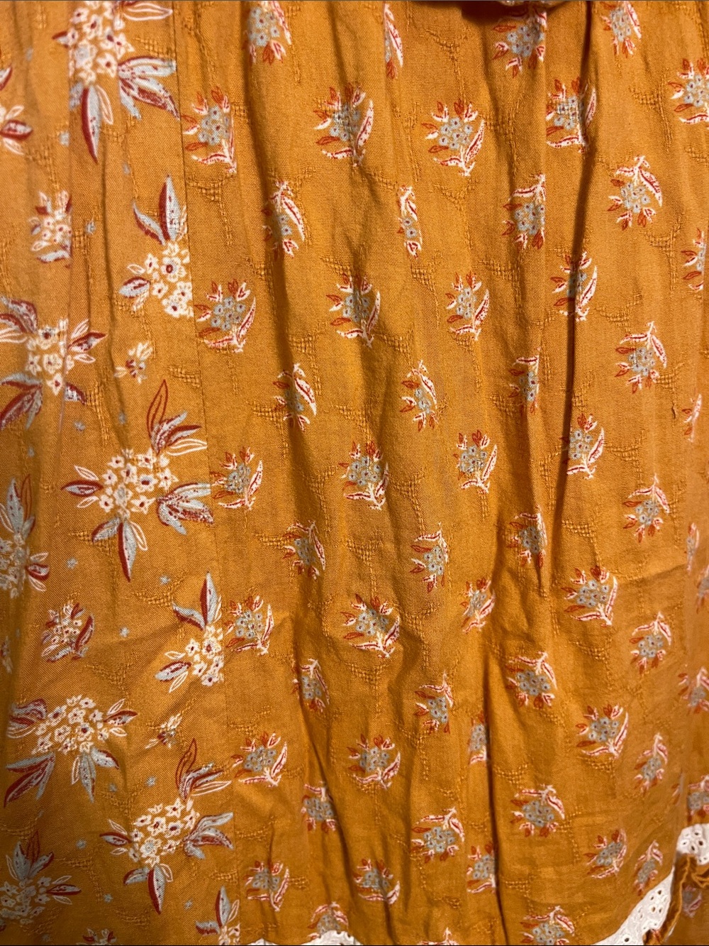 Universal Thread Mustard Floral Midi Dress with Tiered Skirt - Picture 3 of 3